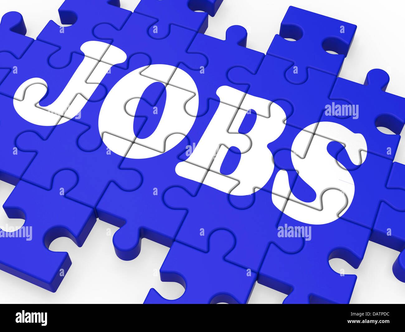 Jobs Puzzle Shows Careers And Employment Stock Photo