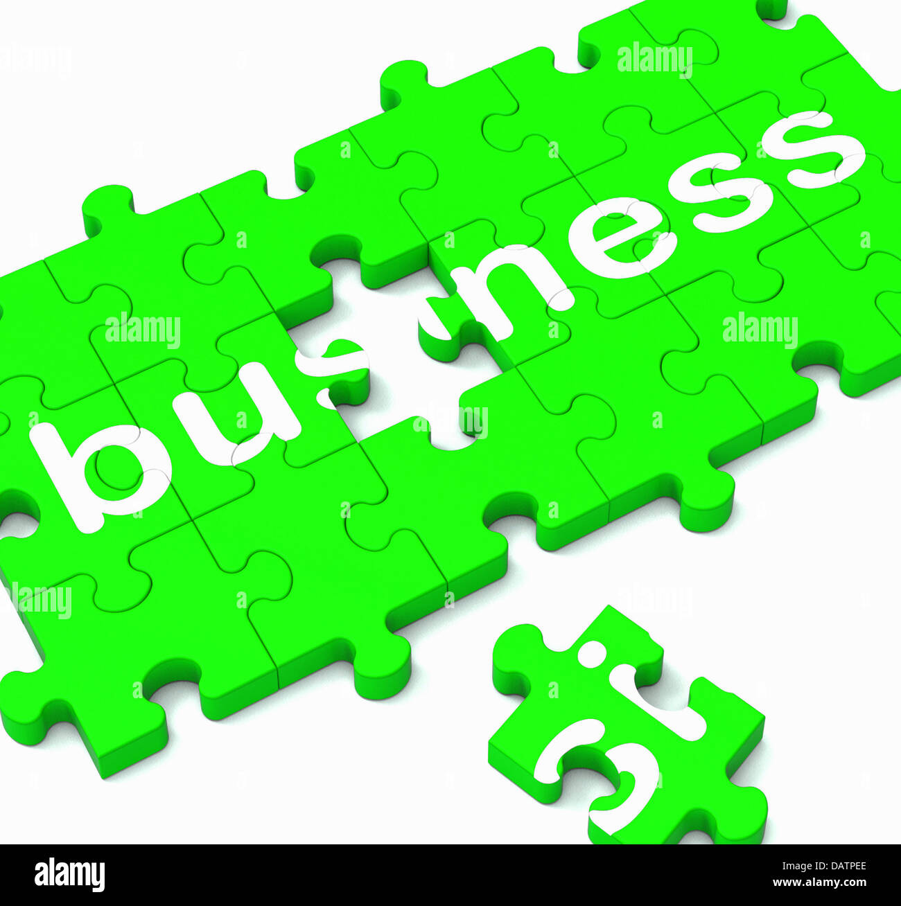 Business Puzzle Showing Commercial Transactions Stock Photo