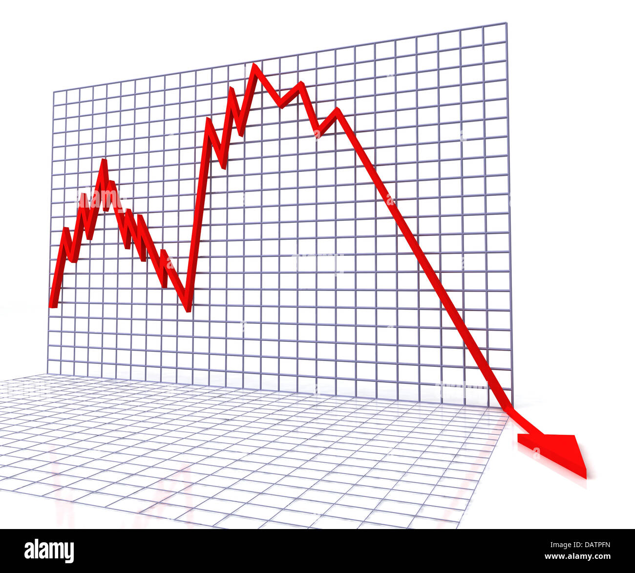 Red Graph Shows Sales Or Turnover Stock Photo