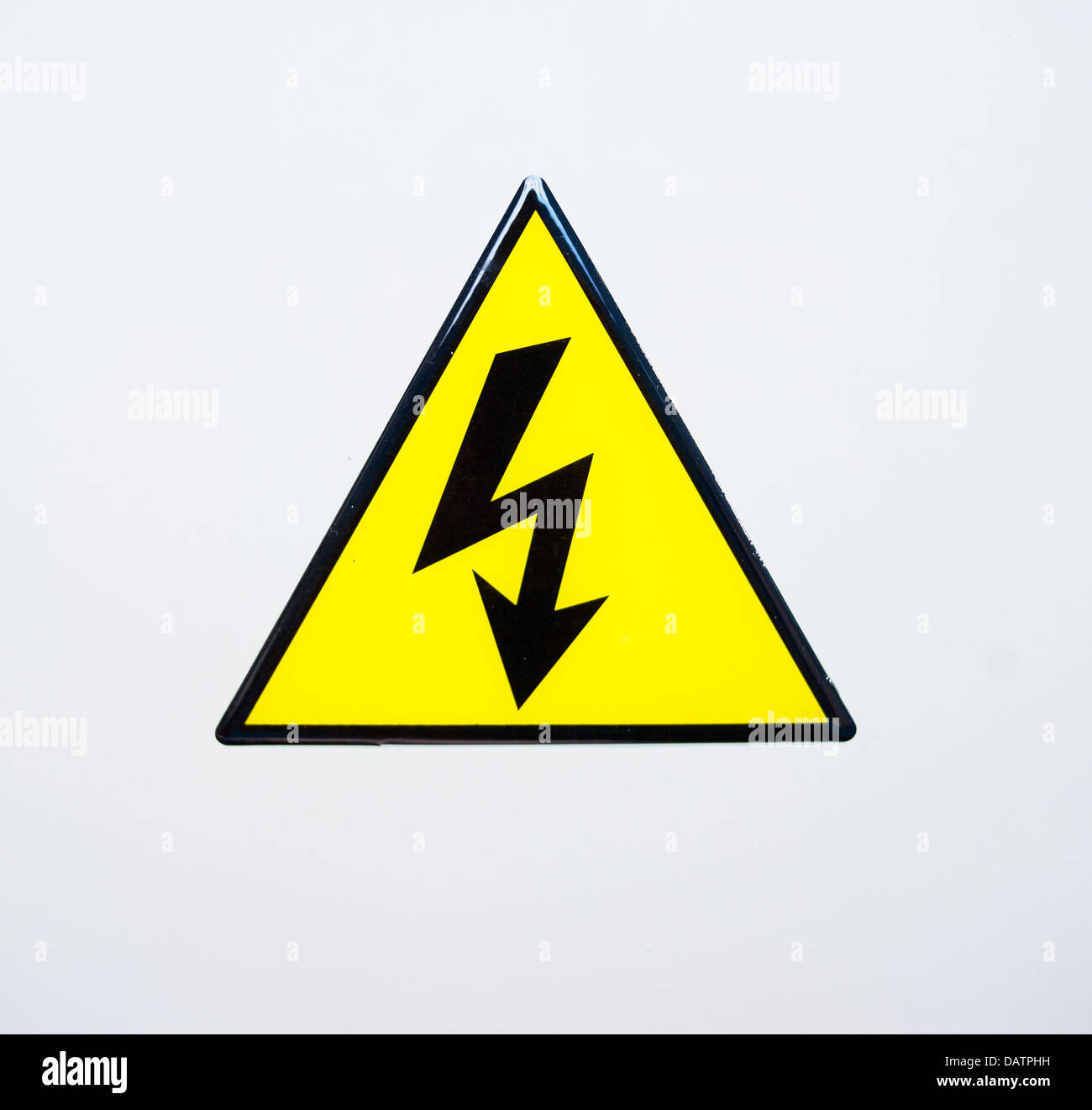 Yellow warning label Stock Photo Alamy