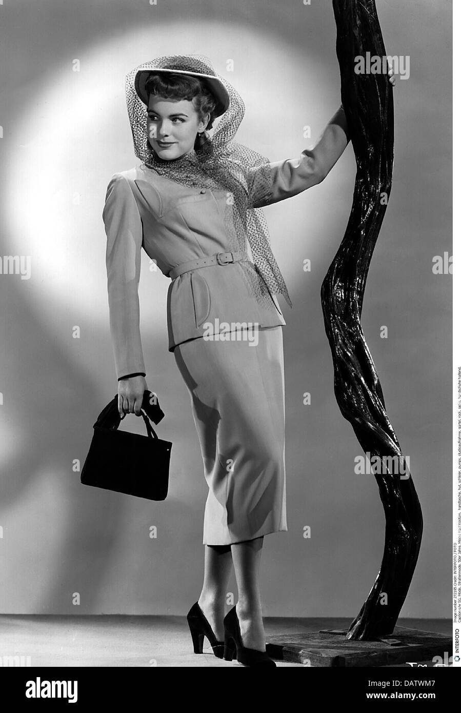fashion, 1950s, ladies' fashion, streetwear, woman wearing woman's suit, Additional-Rights-Clearences-Not Available Stock Photo