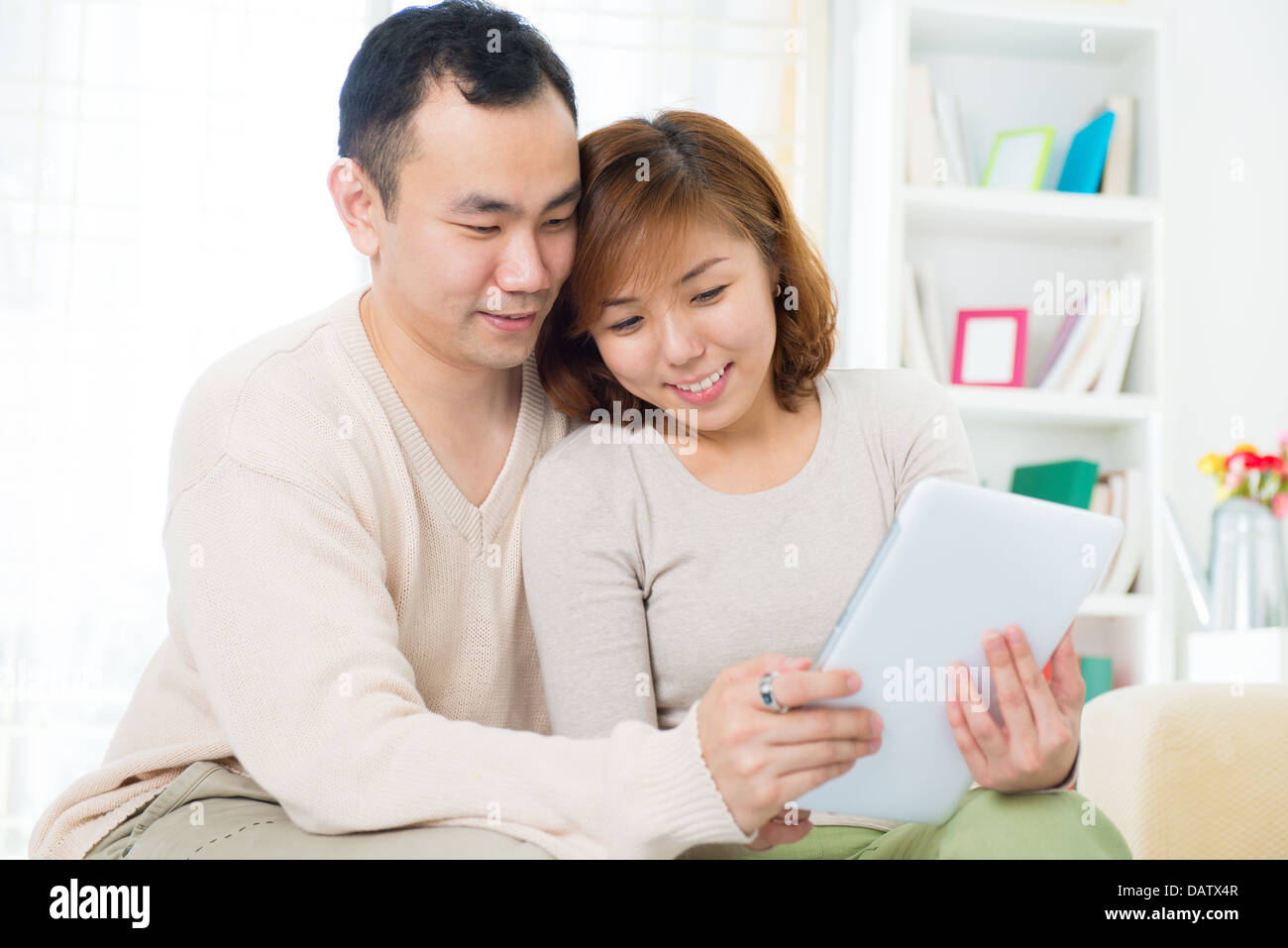 Tablet Computer Using Using tablet computer Stock Photo - Alamy