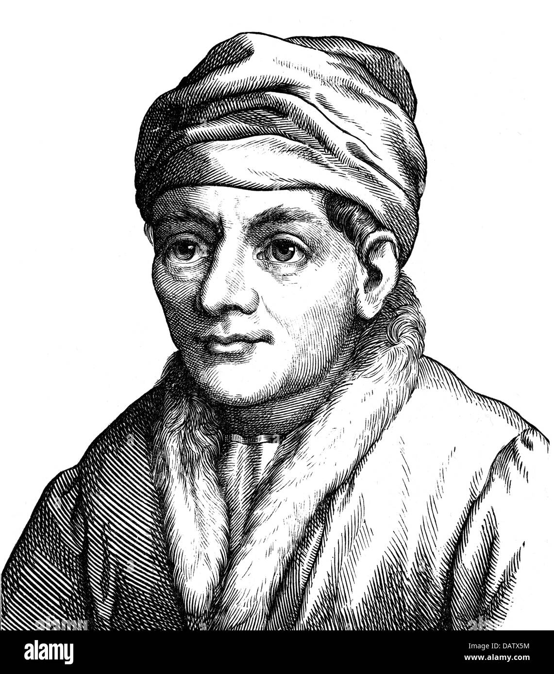 Regiomontanus (Johannes Mueller), 6.6.1436 - 6.7.1476, German scientist (mathematician, astronomer), portrait, copper engraving based on a contemporary portrait, circa 16th century, Artist's Copyright has not to be cleared Stock Photo