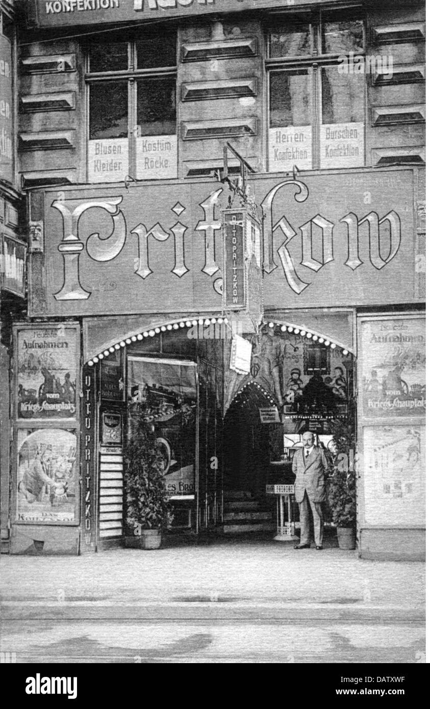 cinema,Otto Pritkow's Münz-Lichtspiele,Münzstrasse,Berlin,circa 1914,20th century,1910s,10s,Germany,movie,the movies,,street,streets,sign,signs,signboard,signboards,advertising,entrance,entranceway,house,houses,storefront,storefronts,door,doors,full length,standing,owner,owners,Otto Pritzkow(+ 1941),opened 1.11.1899,first stationary cinema in Berlin,Münz - Lichtspiele,historic,historical,Muenz-Lichtspiele,Münz-Lichtspiele,Munz-Lichtspiele,Muenzstrasse,Münzstrasse,Munzstrasse,Muenz,Münz,Munz,male,man,nostalgia,pe,Additional-Rights-Clearences-Not Available Stock Photo