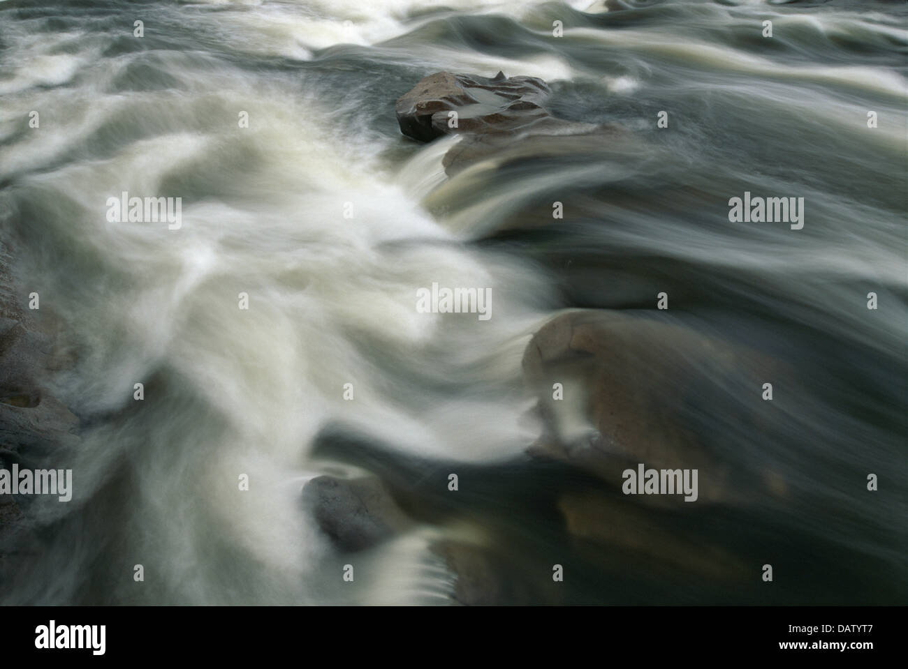 Long exposure of a rapid in the Runde River, Gonarezhou National Park, Zimbabwe Stock Photo