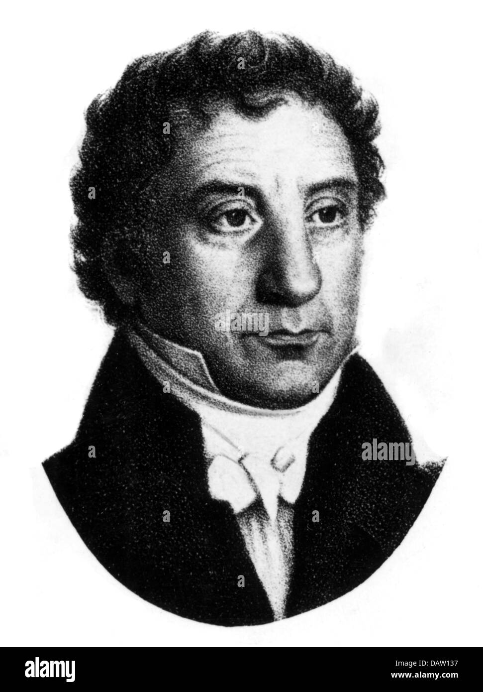 Sertuerner, Friedrich Wilhelm, 19.6.1783 - 20.2.1841, German pharmacologist, analysis of the opium and detection of the morphine (specification 1817), portrait, lithograph, circa 1820, Stock Photo