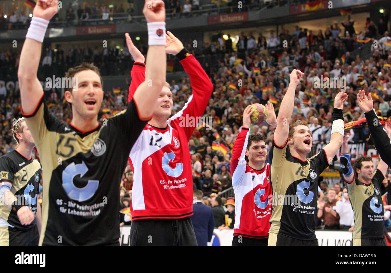 The German Players Cheer After Winning The 2007 Handball World The German Players Cheer After Winning The 2007 Handball World