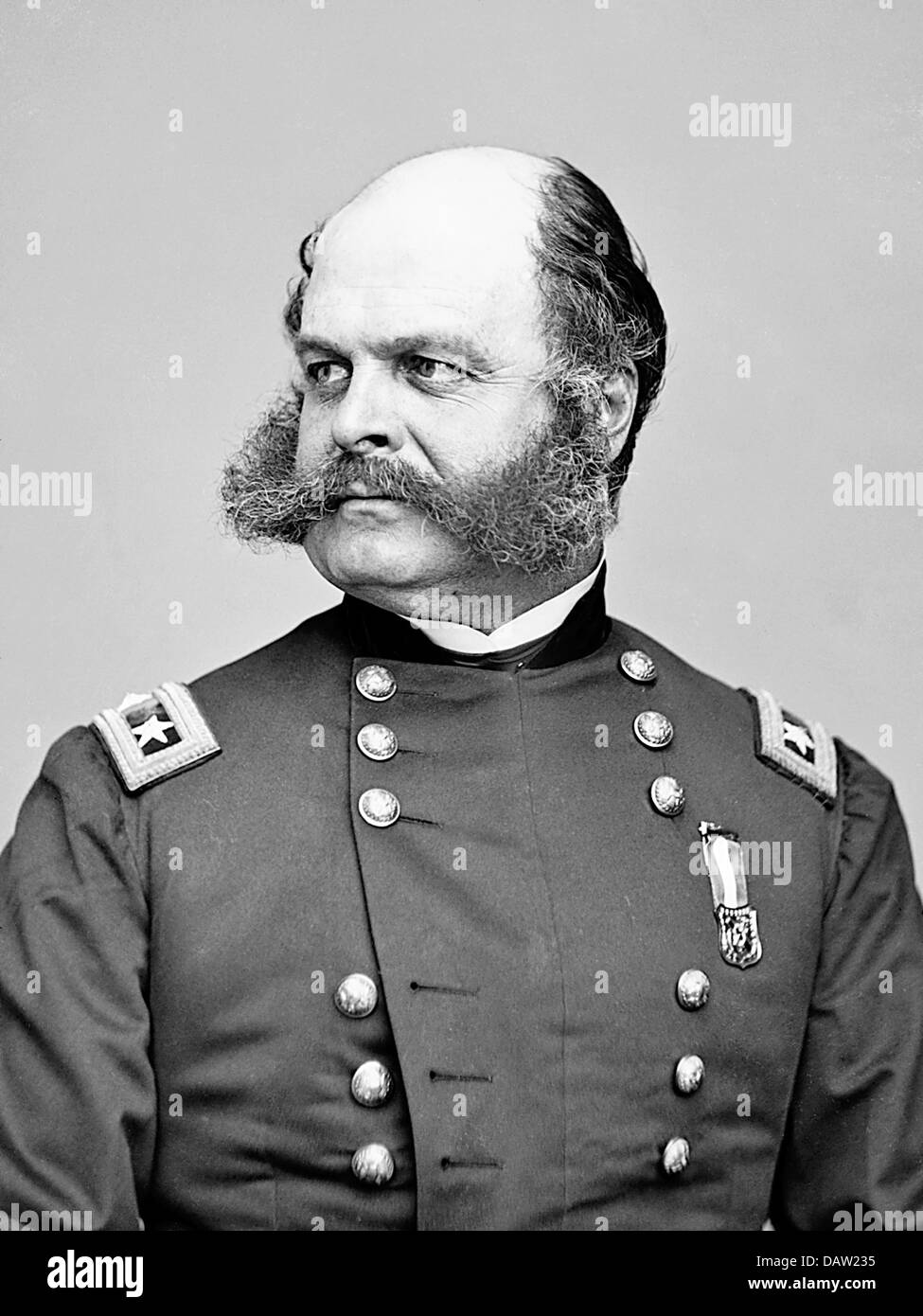 AMBROSE BURNSIDE (1824-1881) US soldier and industrialist  as a Union Army general about 1861 Stock Photo