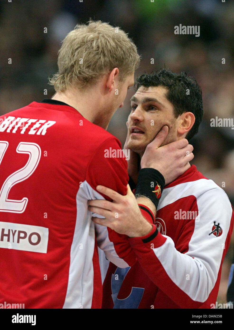 German goalies Henning Fritz (R) and Johannes Bitter (L) pictured