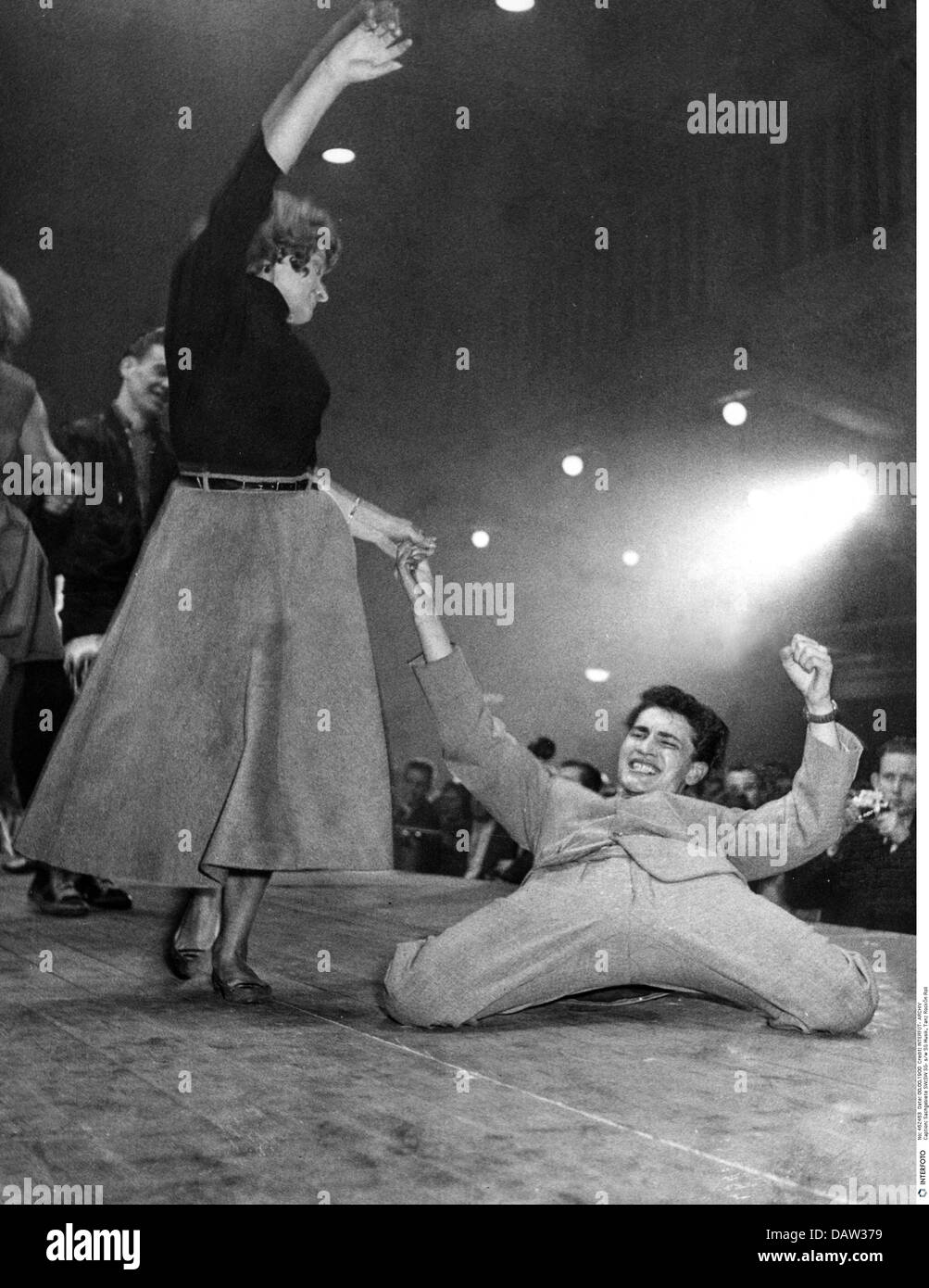 dance, Rock'n Roll, couple dancing Rock'n Roll, dancing contest, 1956, Additional-Rights-Clearences-Not Available Stock Photo