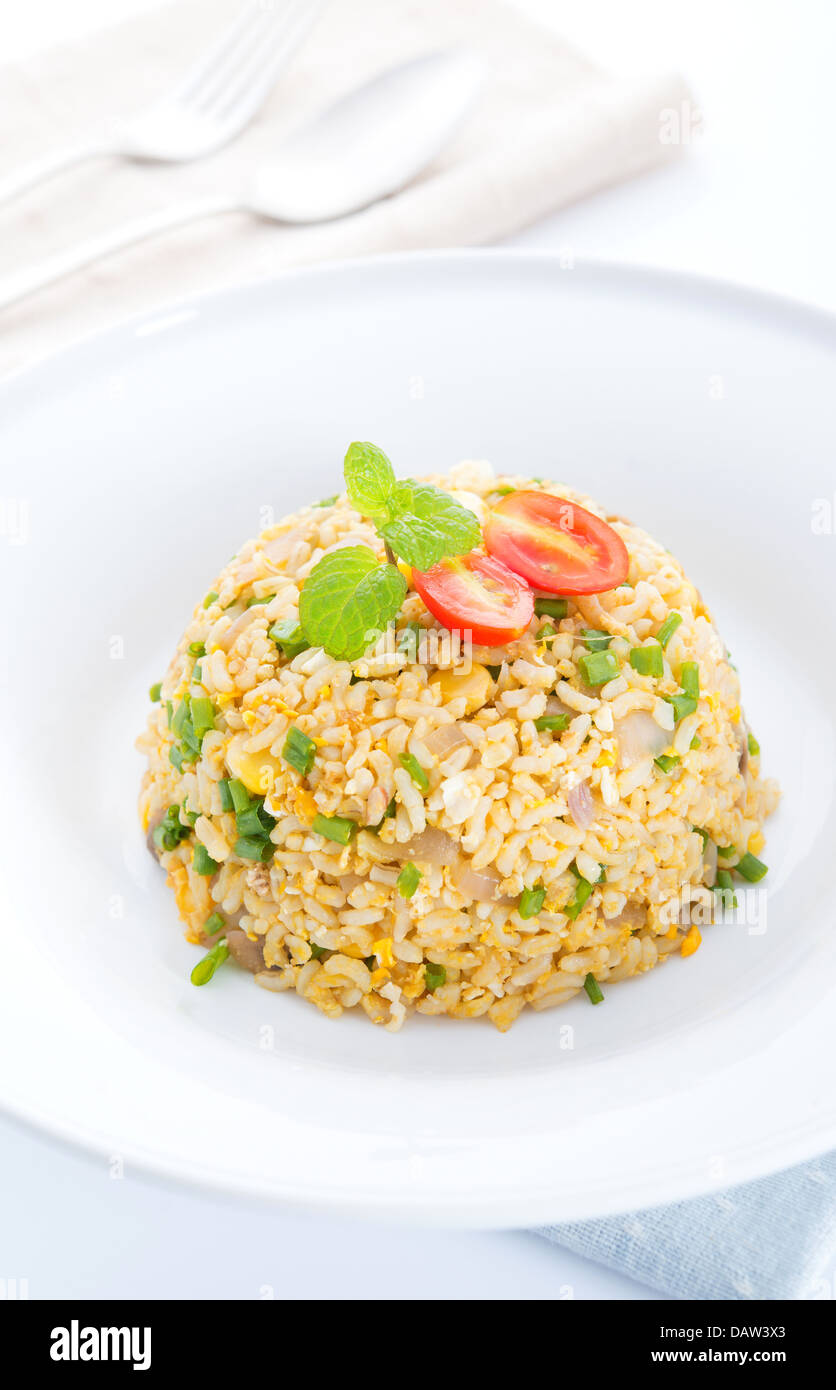 Asian Chinese egg fried rice Stock Photo - Alamy