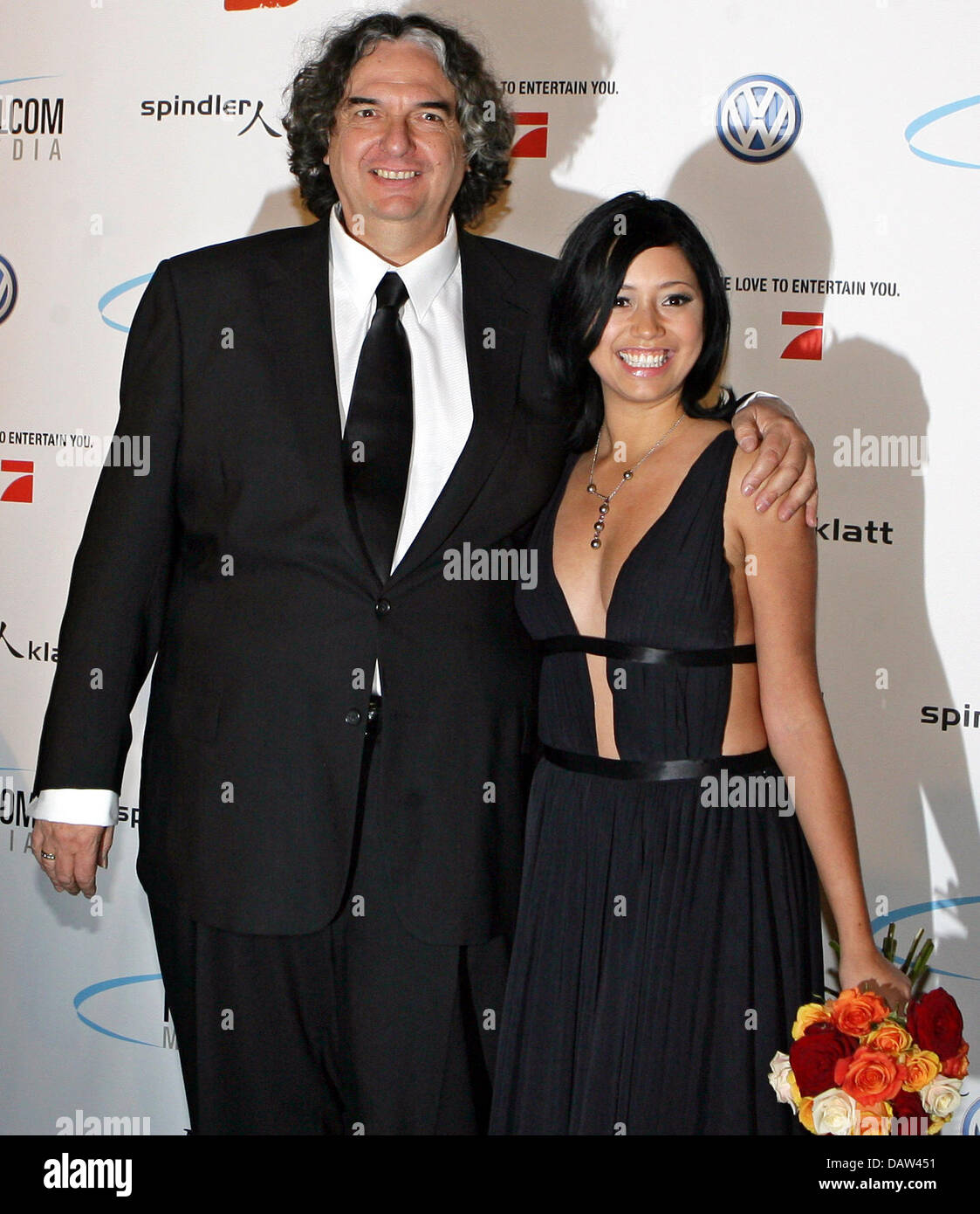 US-American filmmaker Gregory Nava and Mexican actress Maya Zapata arrive at the party for the film 'Bordertown' at the 57th Berlinale Film Festival in Berlin, Germany, Thursday, 15 February 2007. Photo: Jens Kalaene Stock Photo