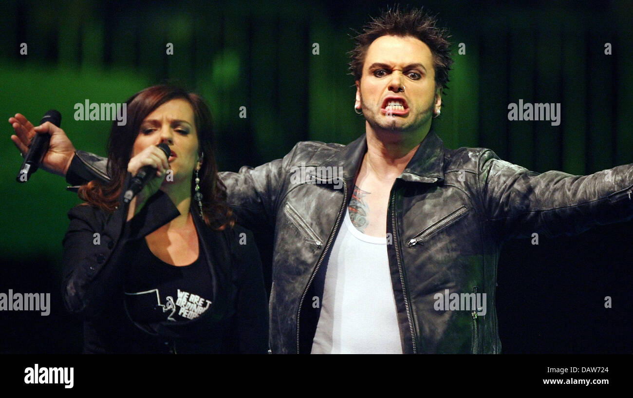 German Rock Band Oomph Perform At The Dome 41 In Mannheim Stock Photo Alamy