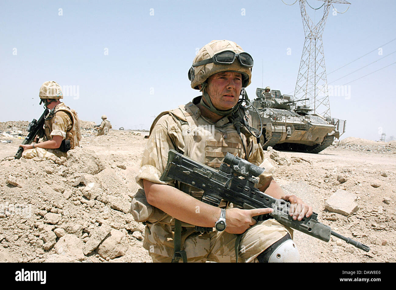 British soldiers of the 1st Light Infantry Battalion stand guard in ...