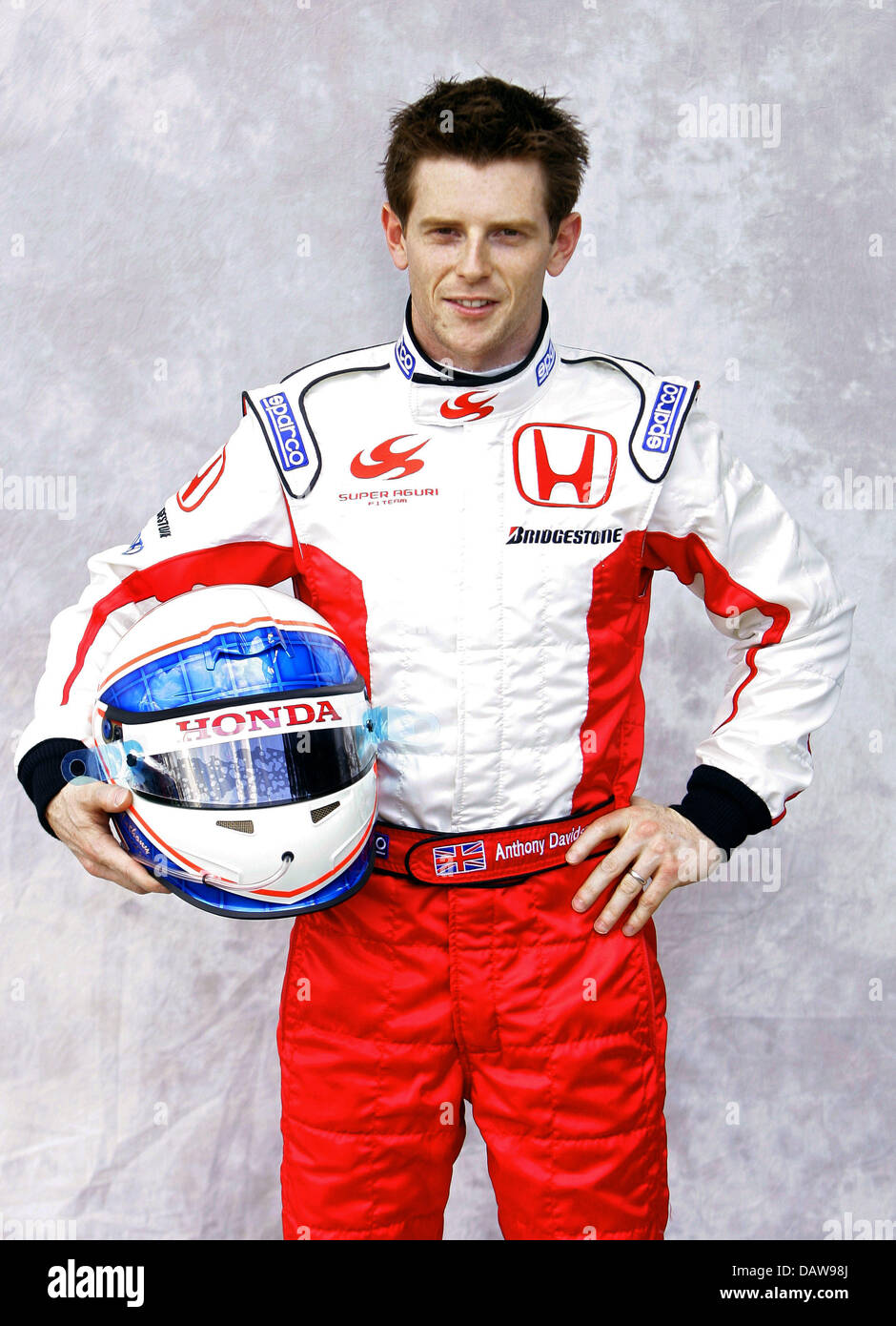British Formula One Pilot Anthony Davidson Of Super Aguri F1 Poses Stock Photo Alamy