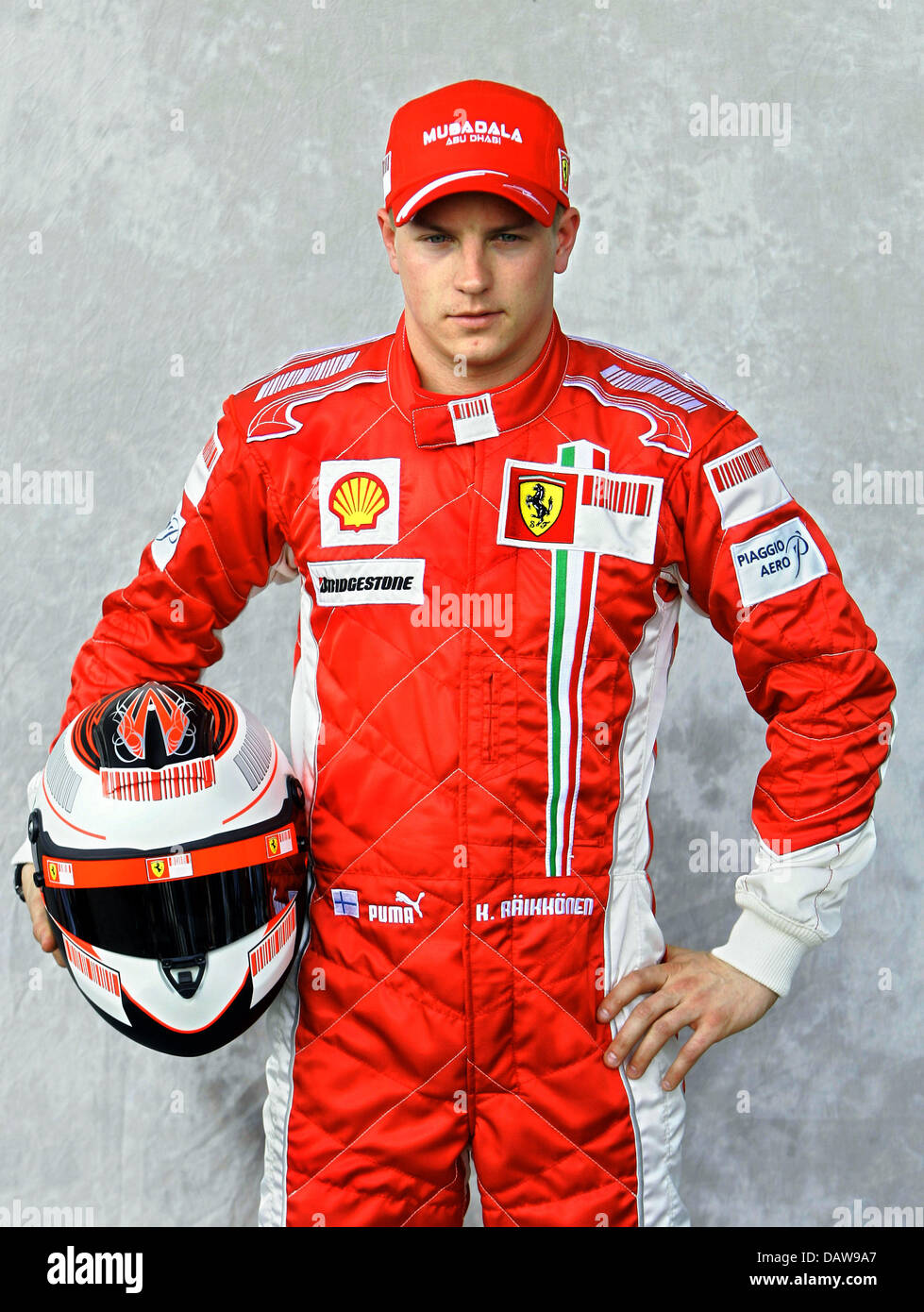 Finnish Formula One pilot Kimi Raikkonen of Scuderia Ferrari poses for ...
