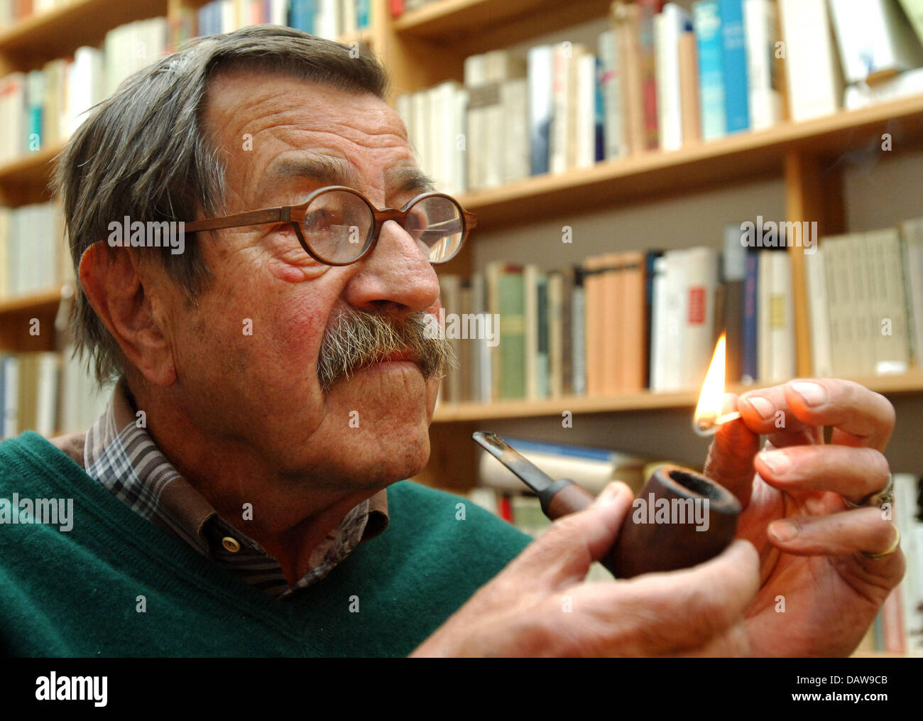 Laureate Of The Nobel Prize In Literature Guenter Grass Smokes A