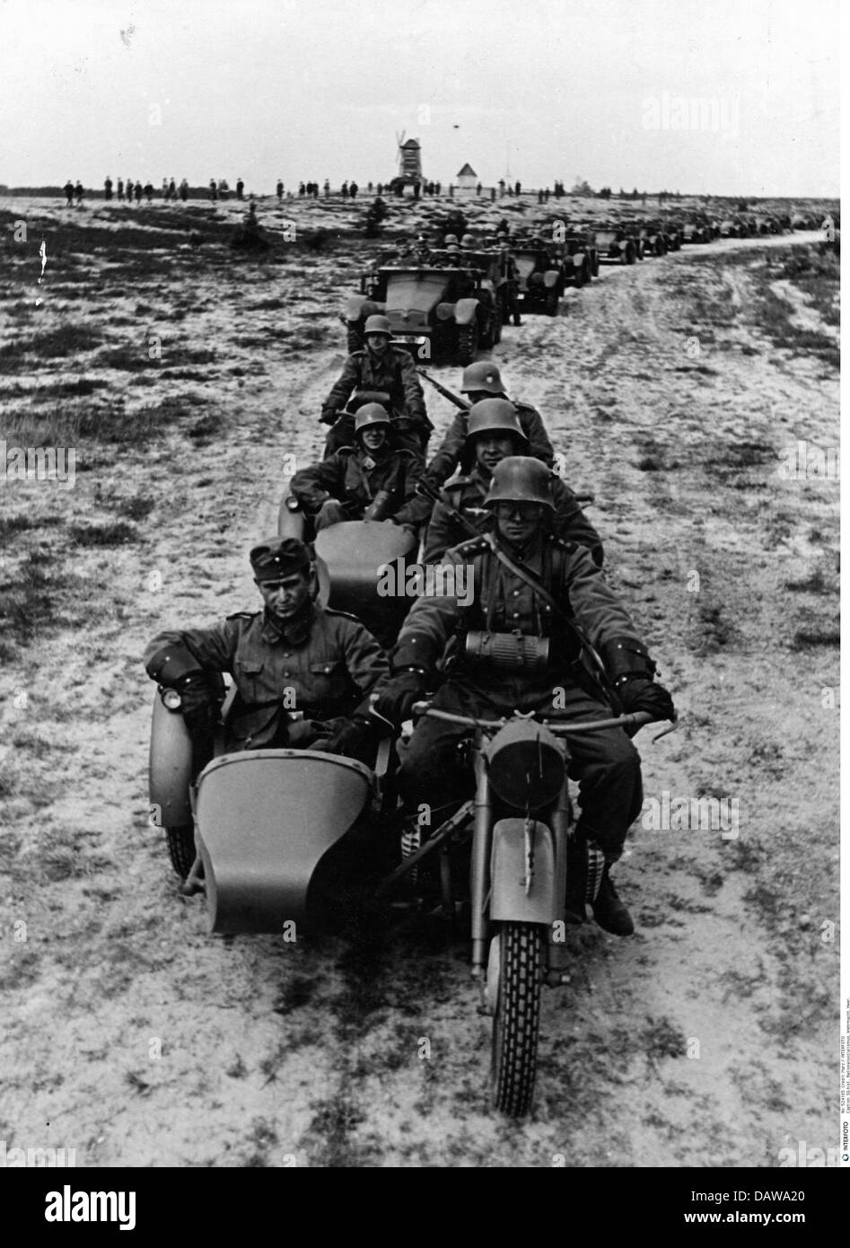 Nazism / National Socialism, military, Wehrmacht, army, motorised infantry, column, 1930s, Additional-Rights-Clearences-Not Available Stock Photo
