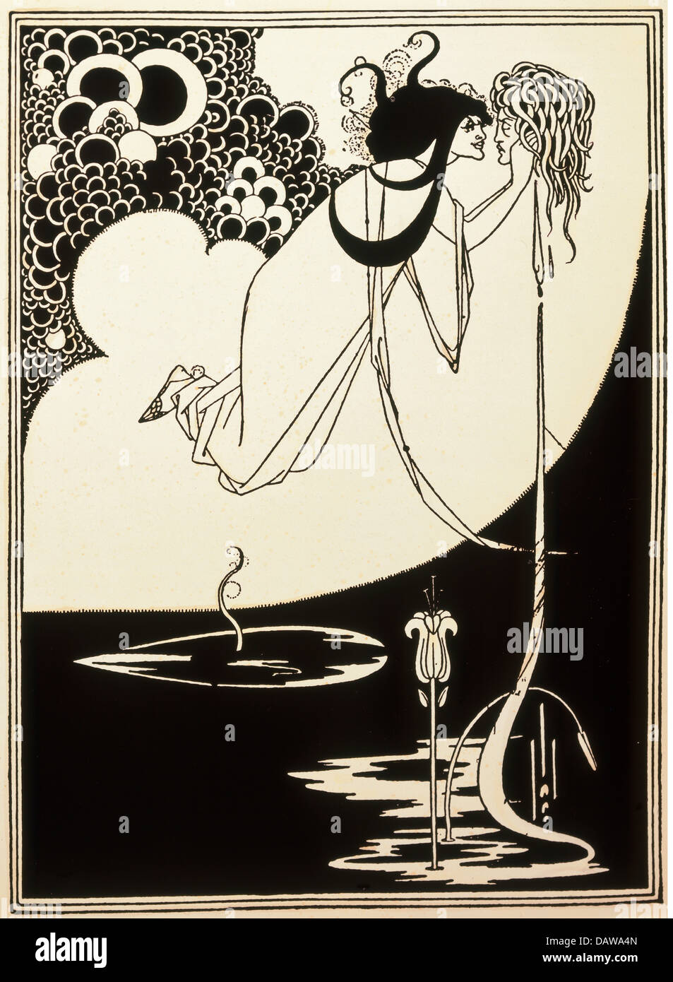 fine arts, Beardsley, Aubrey (1872 - 1898), print, 'Die Apotheose', illustration for the play 'Salome' by Oscar Wilde, England, Stock Photo