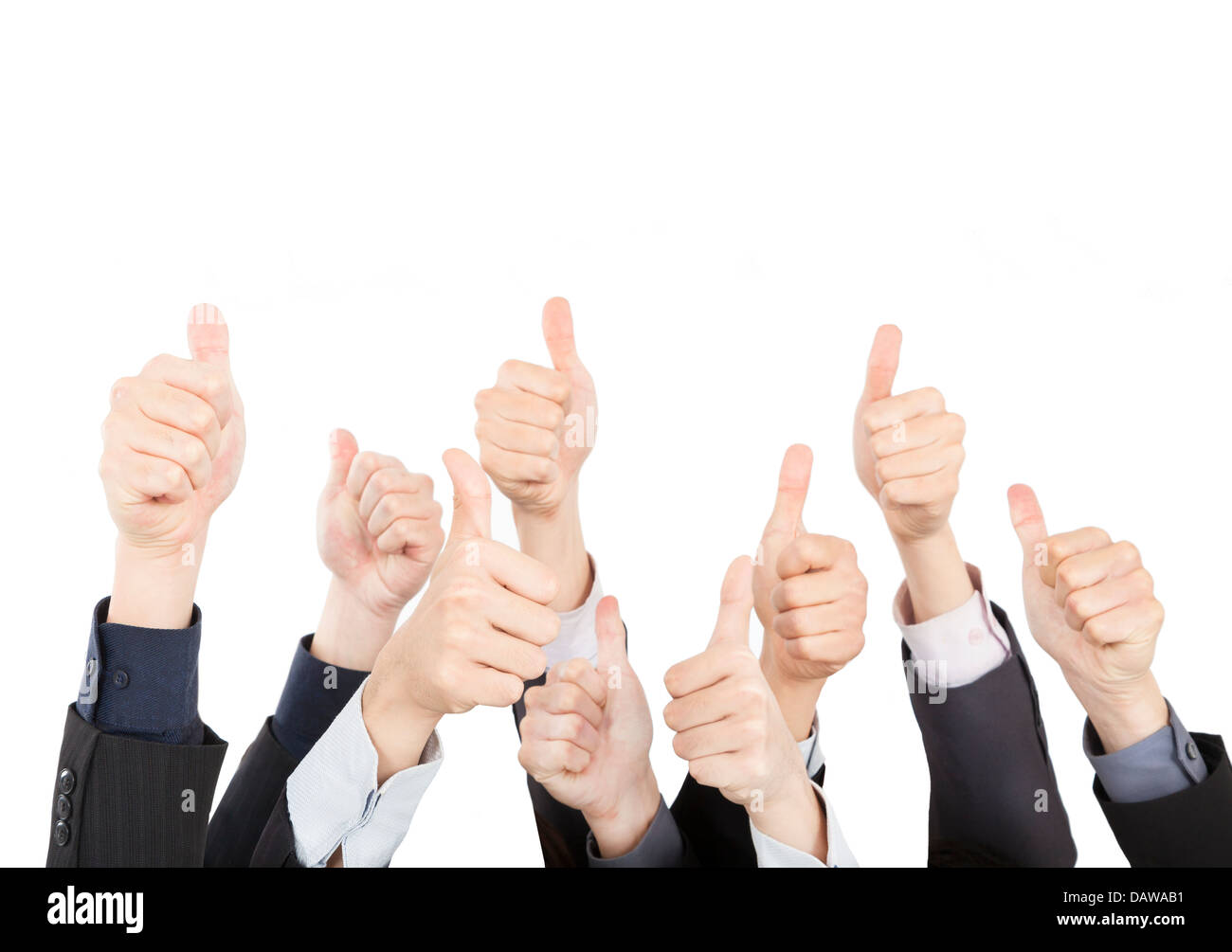 Business People with Thumbs Up isolated on White Background Stock Photo ...