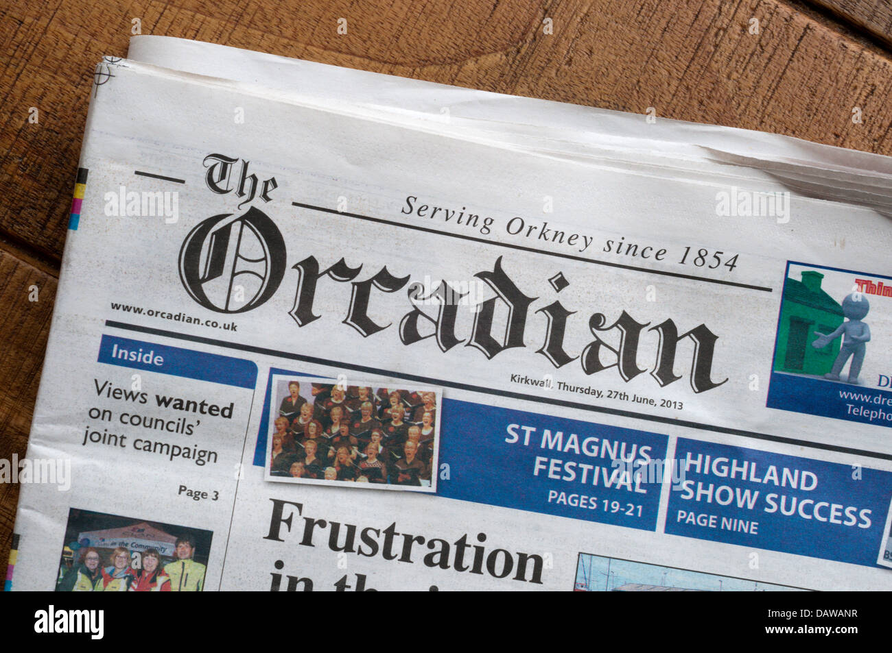The Orcadian, the local Orkney newspaper. Stock Photo