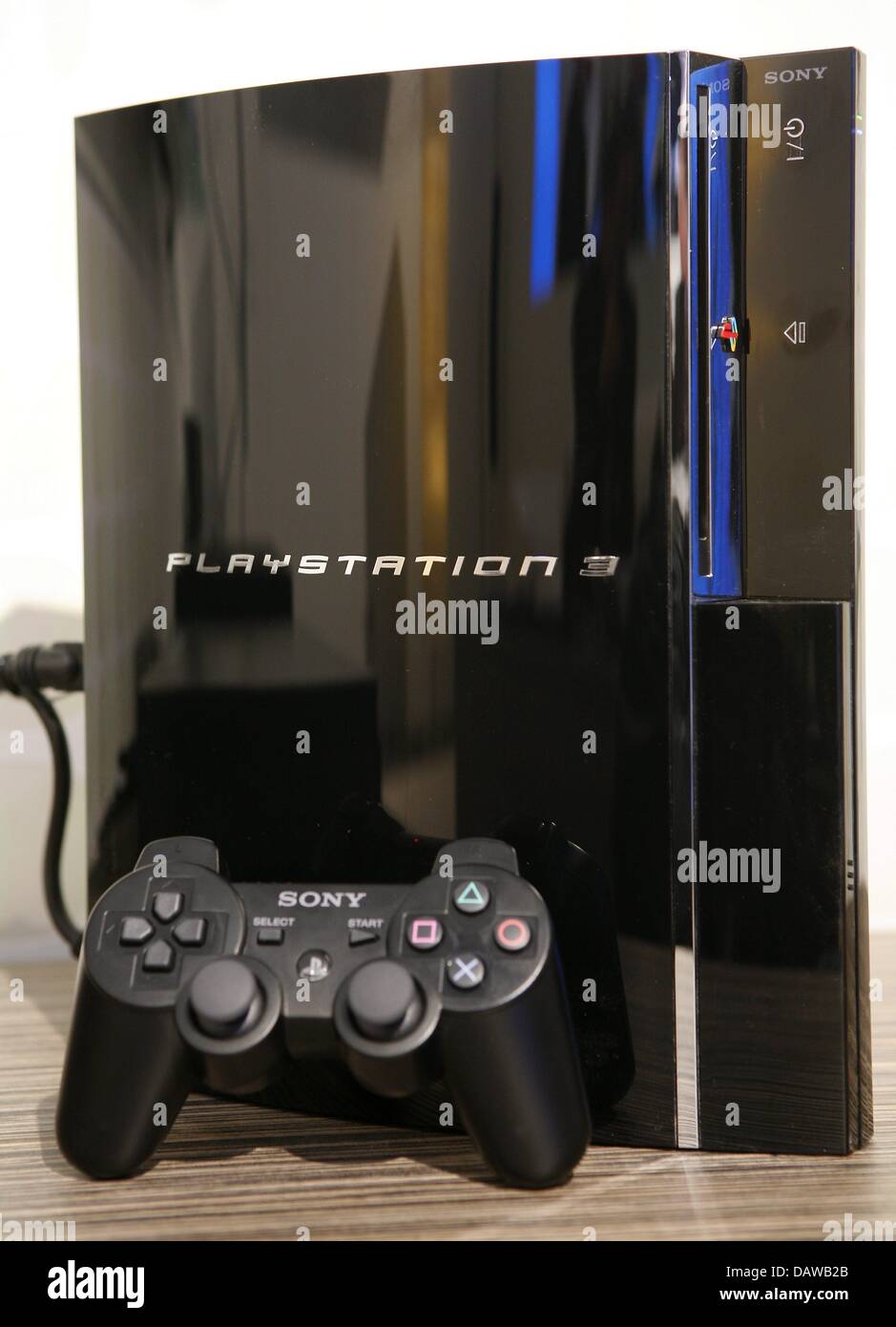 The latest Sony game console 'Playstation 3' is presented at the CeBIT 2007  in Hanover, Germany, 15 March 2007. From 23 March 2007 on, the Playstation 3  is in stores all over