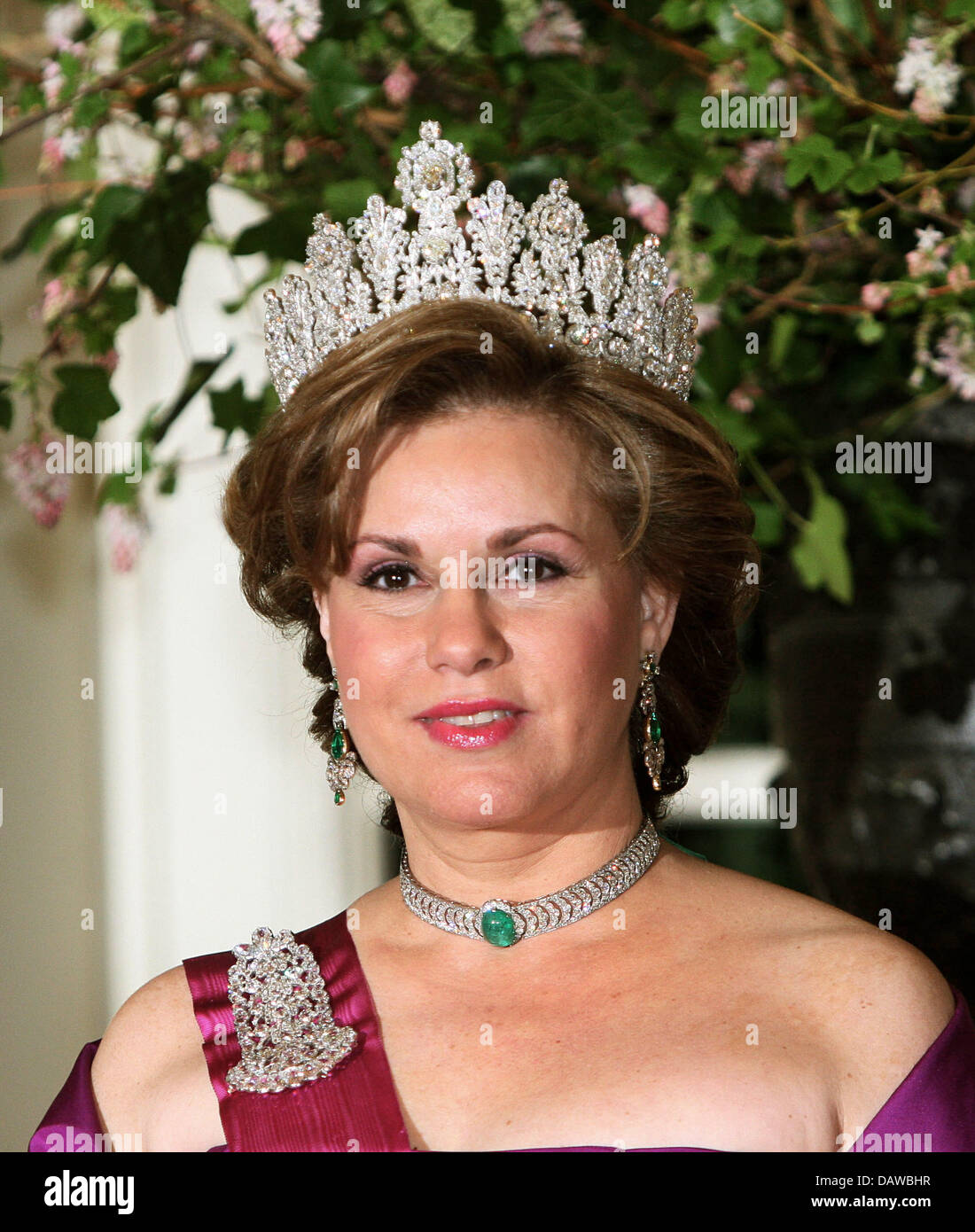 Grand Duchess Maria Teresa of Luxembourg pictured during a gala dinner ...