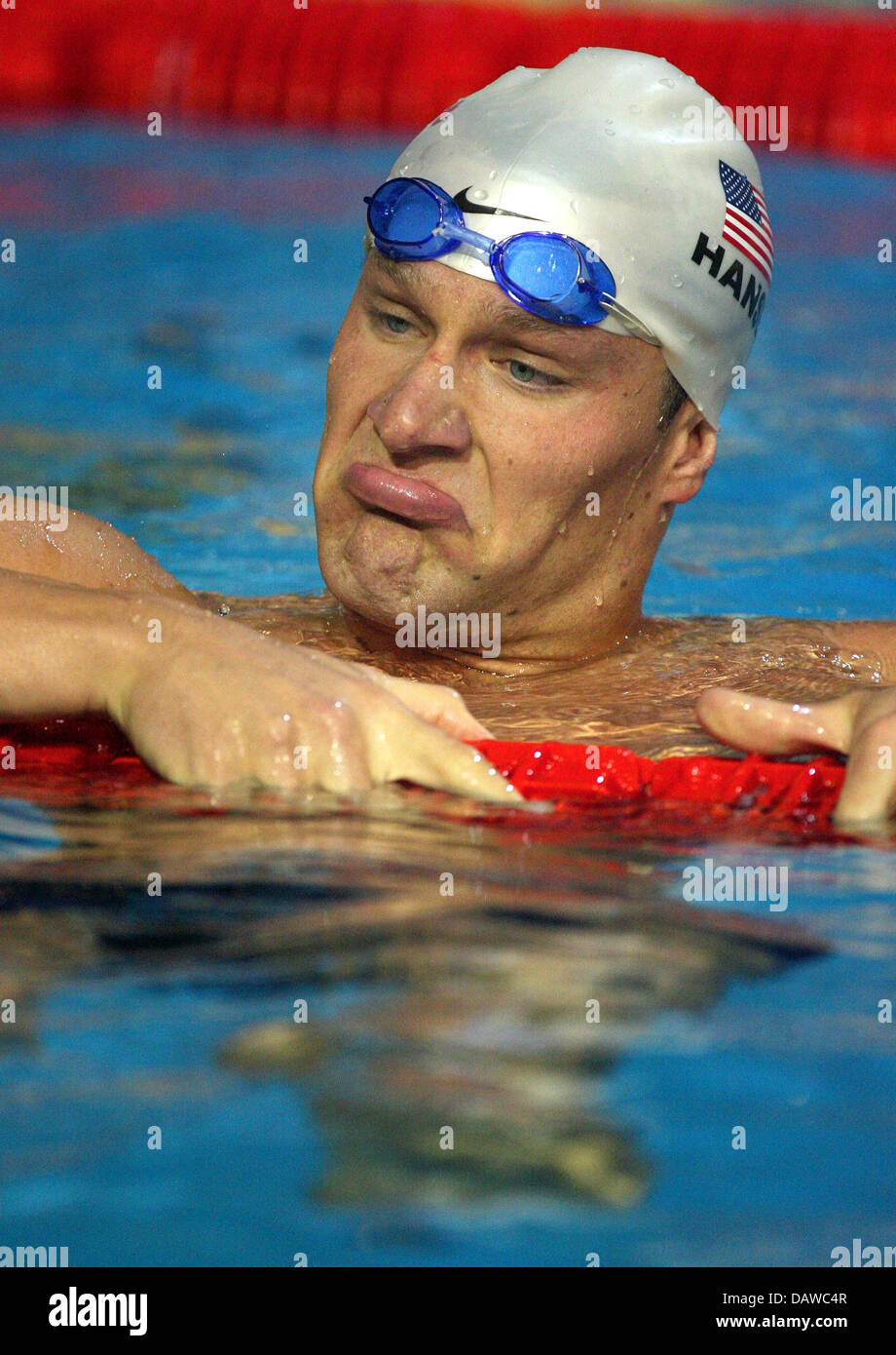 US swimmer Brendan Hansen pictured after the Men's 50m Breaststroke