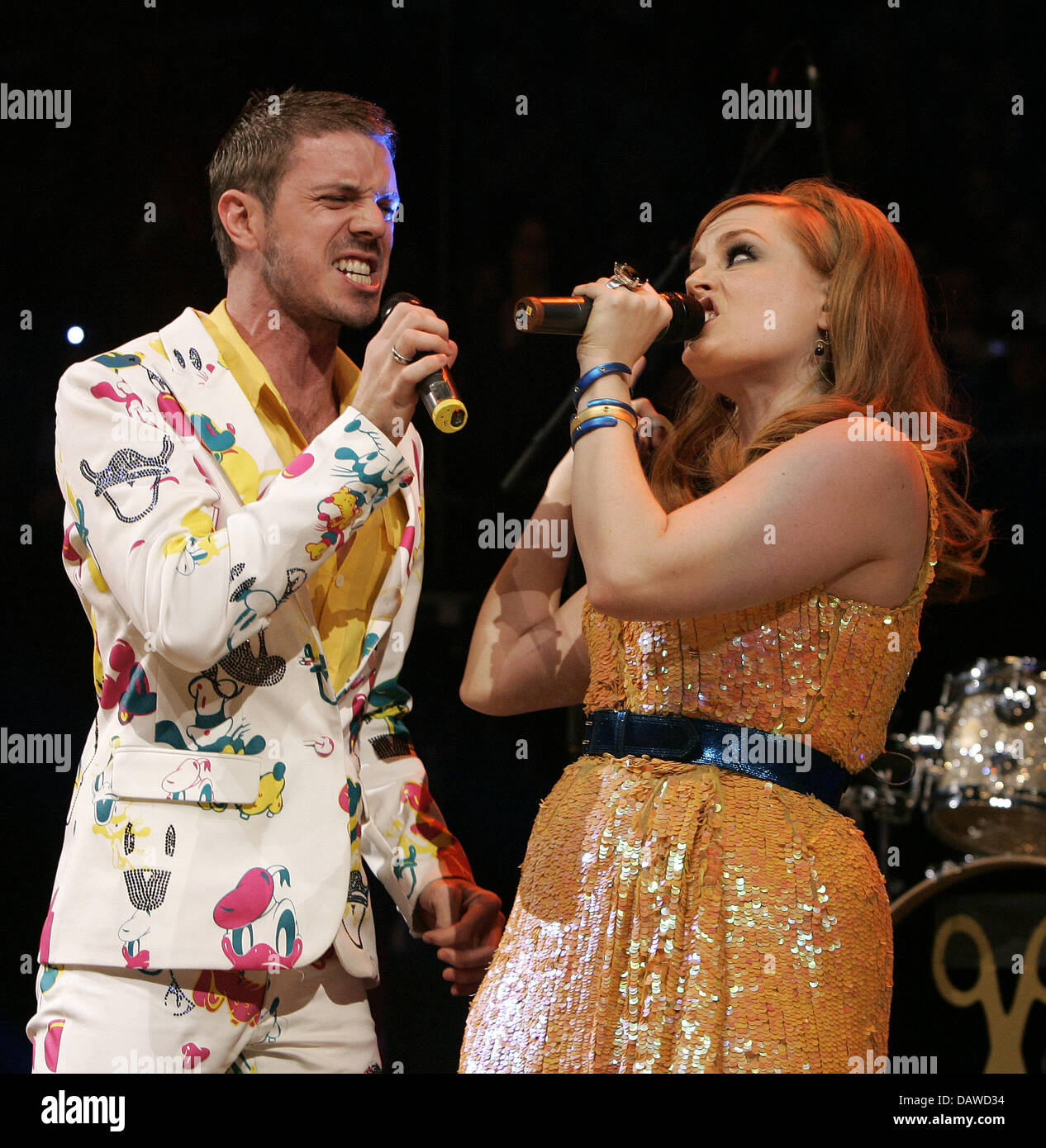 The Scissor Sisters perform in the break after the WBA flyweight title