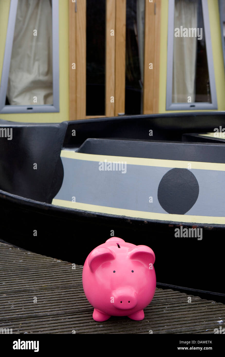 Saving money on a canal boat holiday Stock Photo