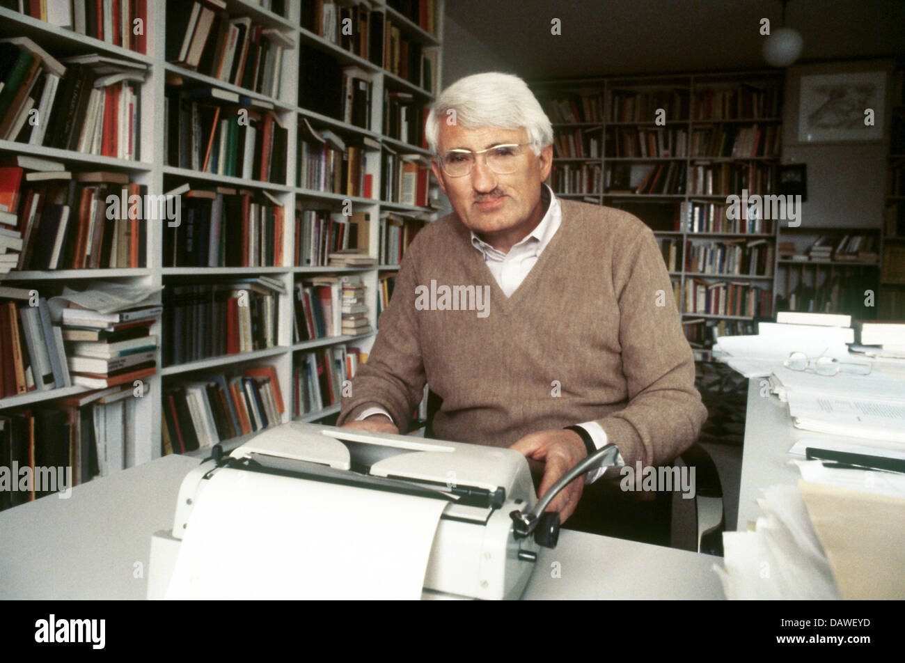 Dpa File Juergen Habermas Sits On His Desk Behind His Type