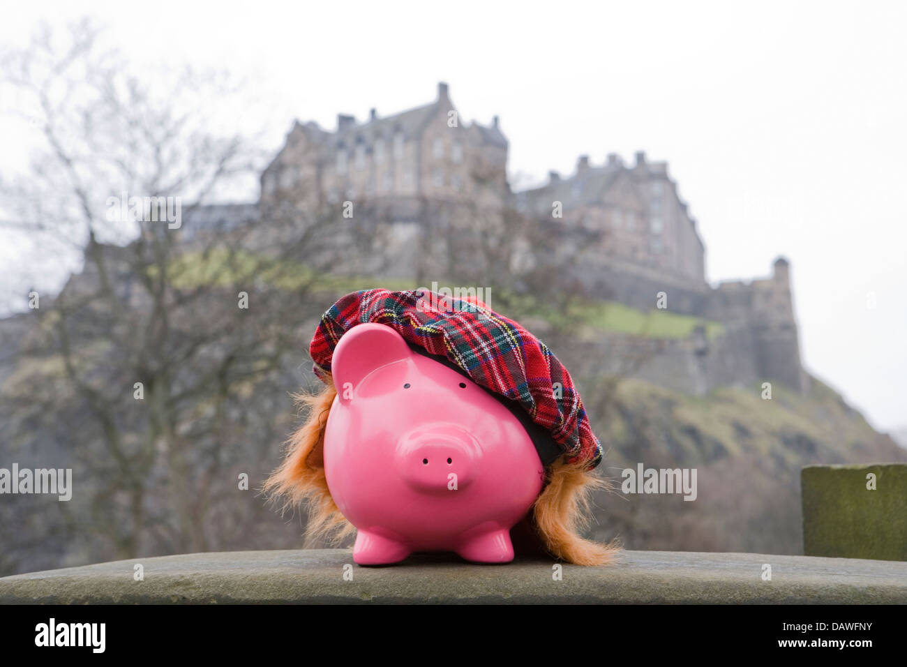 Saving money in Edinburgh Stock Photo