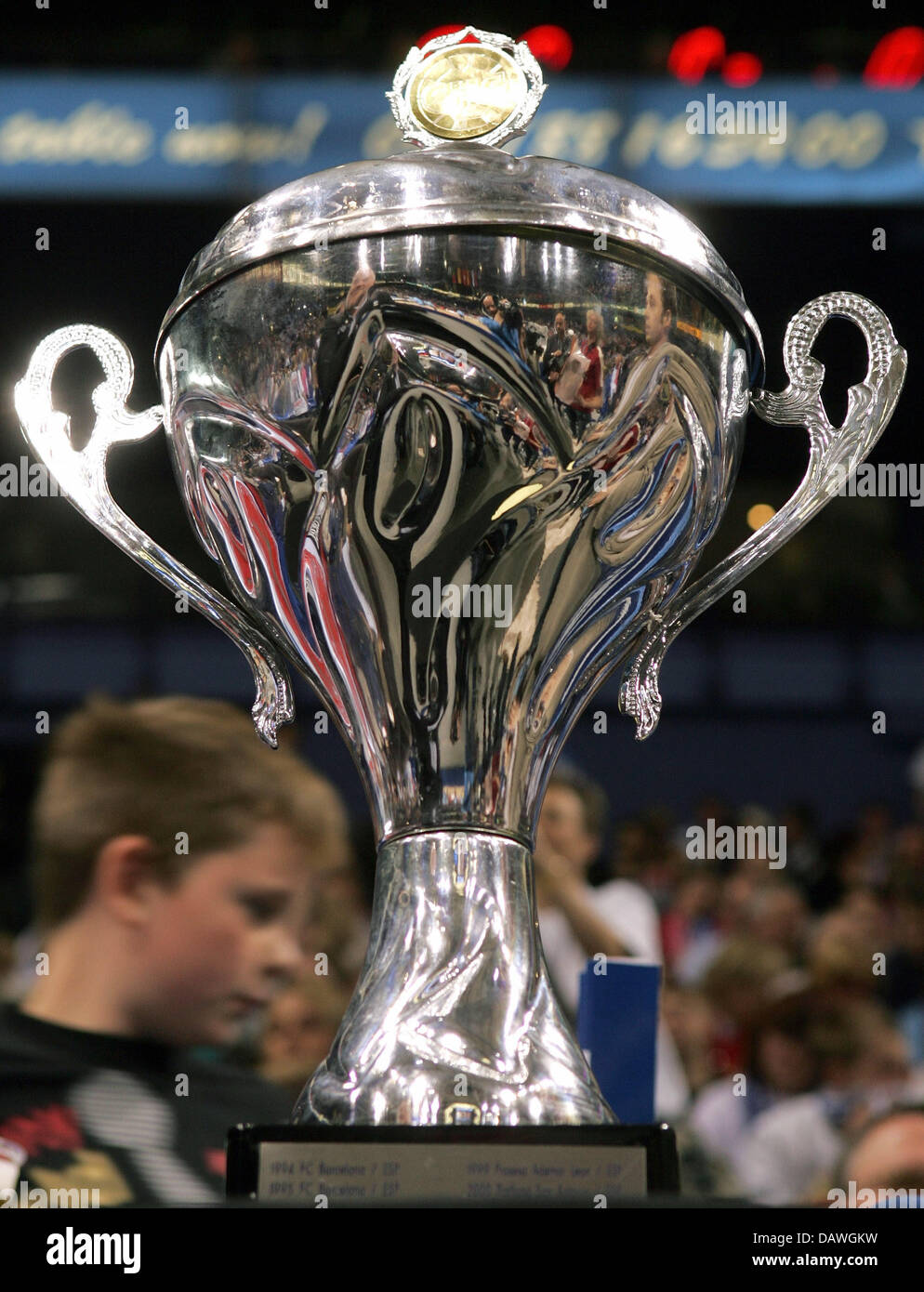 The Men's European Cup Cup Winners' Cup trophy pictured before the