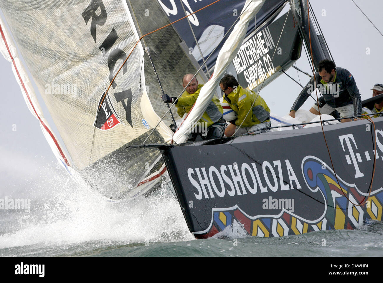 South African yacht 'Team Shosholoza' shown in action during the Flight