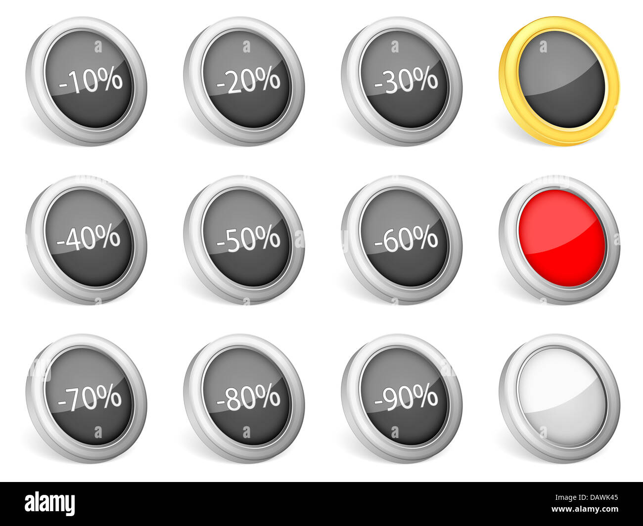 3d icons deduction on white background. Vector illustration Stock Photo ...