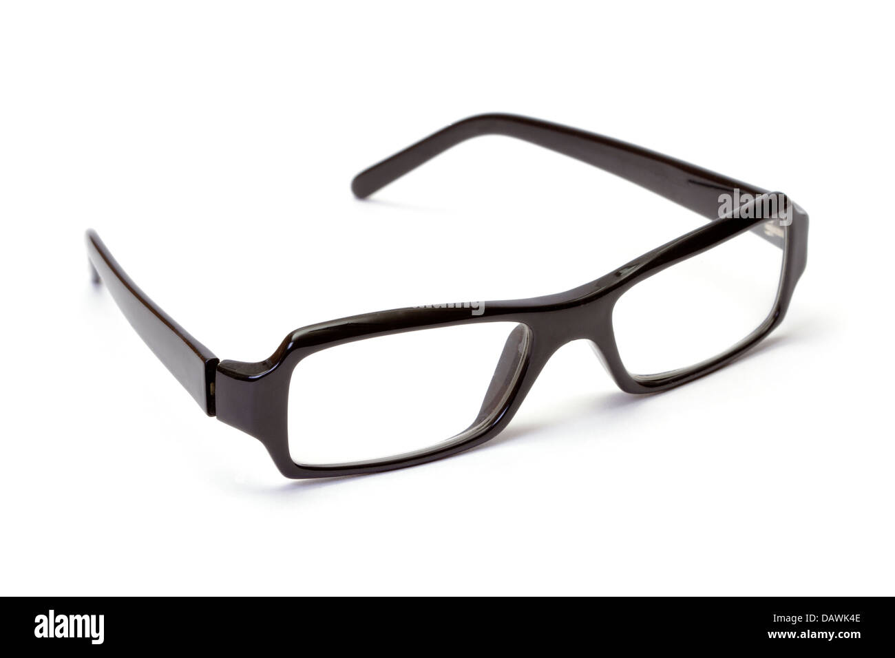 Black plastic glasses on white background Stock Photo Alamy