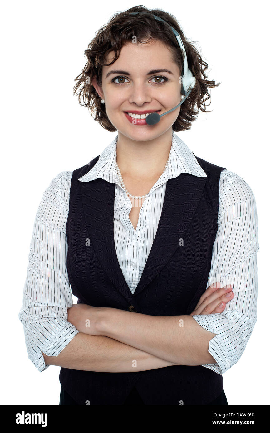 Confident young employee assisting hi-res stock photography and images ...