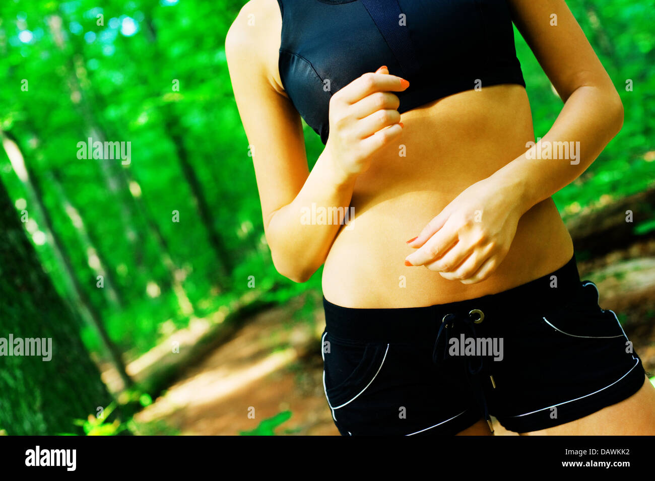Blonde Woman Exercising Stock Photo - Alamy