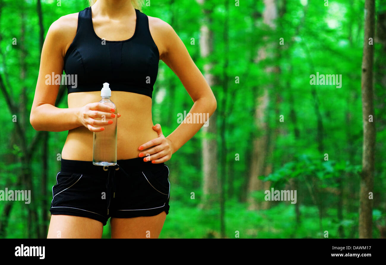 Blonde Woman Exercising Stock Photo - Alamy