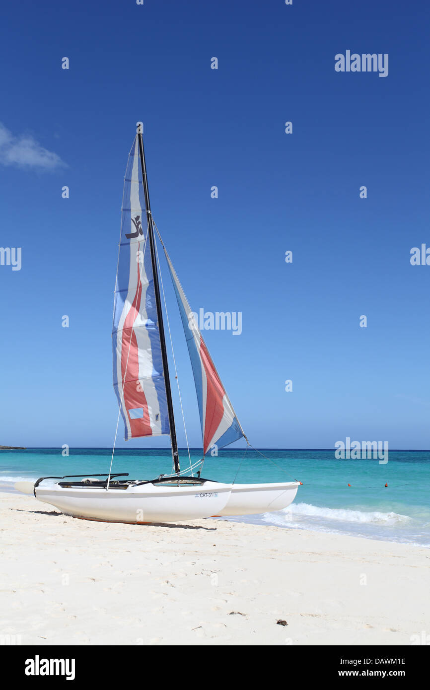 Catamaran, Playa Esmeralda, Cuba Stock Photo
