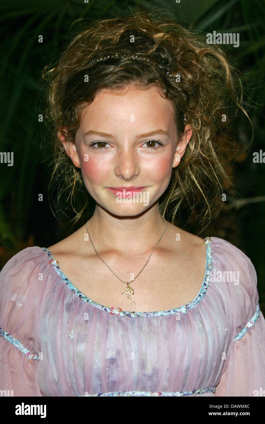 British actress Dakota Blue Richards smiles to the cameras as she arrives for the 40th anniversary party of US film company 'New Line Cinema' in Cannes, France, 22 May 2007. Photo: Hubert Boesl Stock Photo