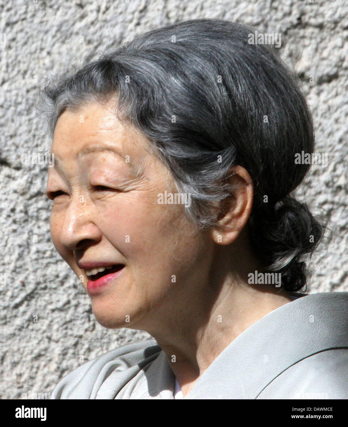 Empress Michiko of Japan pictured at the cathedral of Uppsala, Sweden, 23 May 2007. Emperor Aikhito of Japan and his wife Empress Michiko of Japan participated in the celebrations to the 300th anniversary of Swedish scientist Carl Linnaeus within the scope of their 2007 Visit to Europe. Photo: Albert Nieboer (NETHERLANDS OUT) Stock Photo