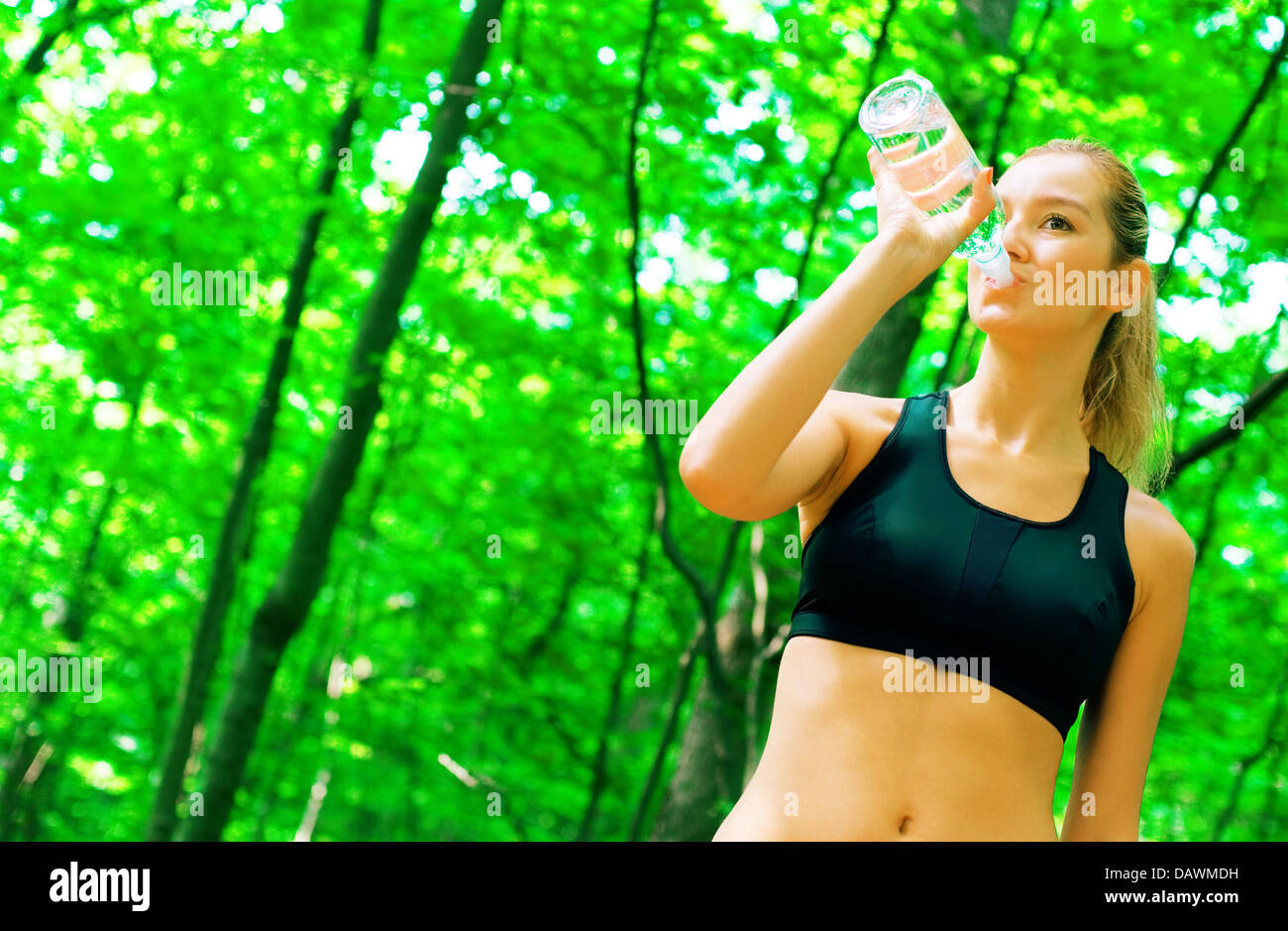 Blonde Woman Exercising Stock Photo - Alamy