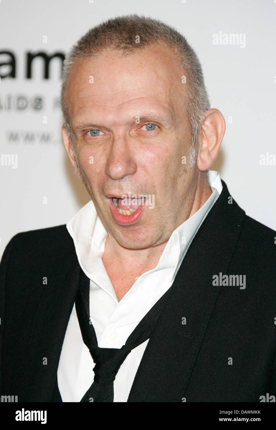 Designer Jean-Paul Gaultier poses at the American Foundation for Aids ...