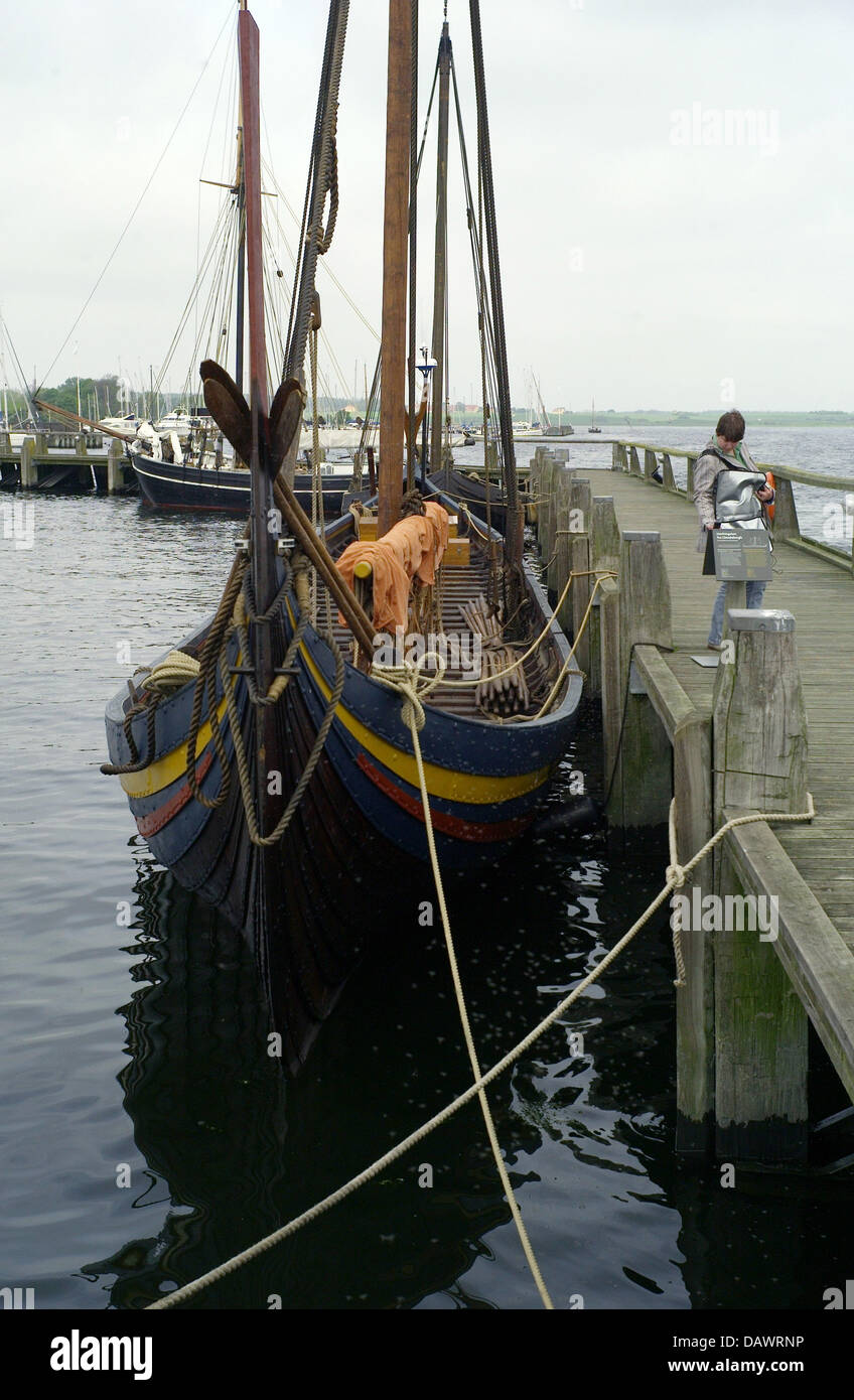 Skuldelev The 30m long reconstruction of viking long ship 'Skuldelev 2' named ...