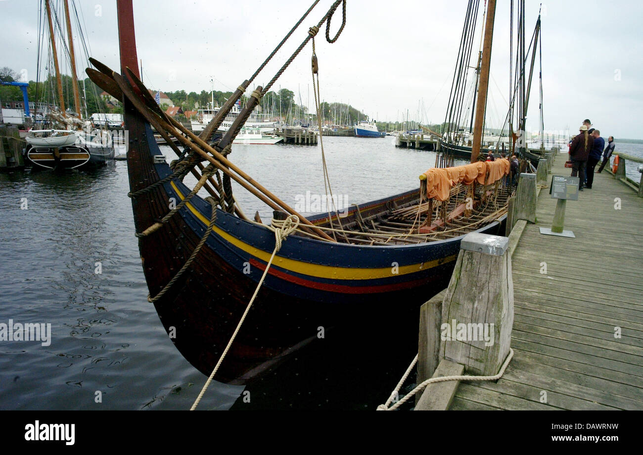 Skuldelev The 30m long reconstruction of viking long ship 'Skuldelev 2' named ...