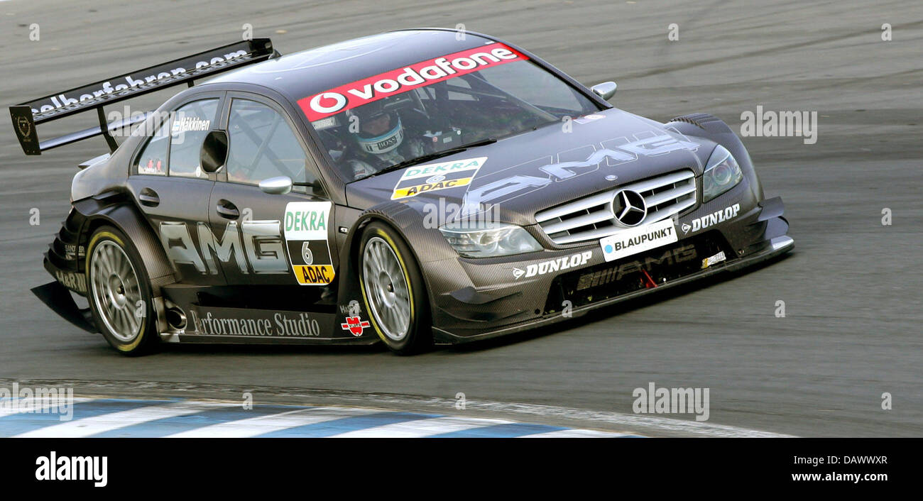 British racedriver Mika Haekkinen of Lareus AMG Mercedes  pictured in action in his Mercedes C Class during the second run of the German Touring Car Championship (DTM) in Oschersleben, Germany, 6 May 2007. Photo: Jens Wolf Stock Photo