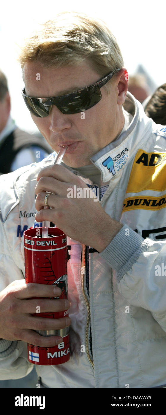 Finnish racedriver Mika Haekkinen of Lareus AMG Mercedes  pictured prior to the second run of the German Touring Car Championship (DTM) in Oschersleben, Germany, 6 May 2007. Photo: Jens Wolf Stock Photo