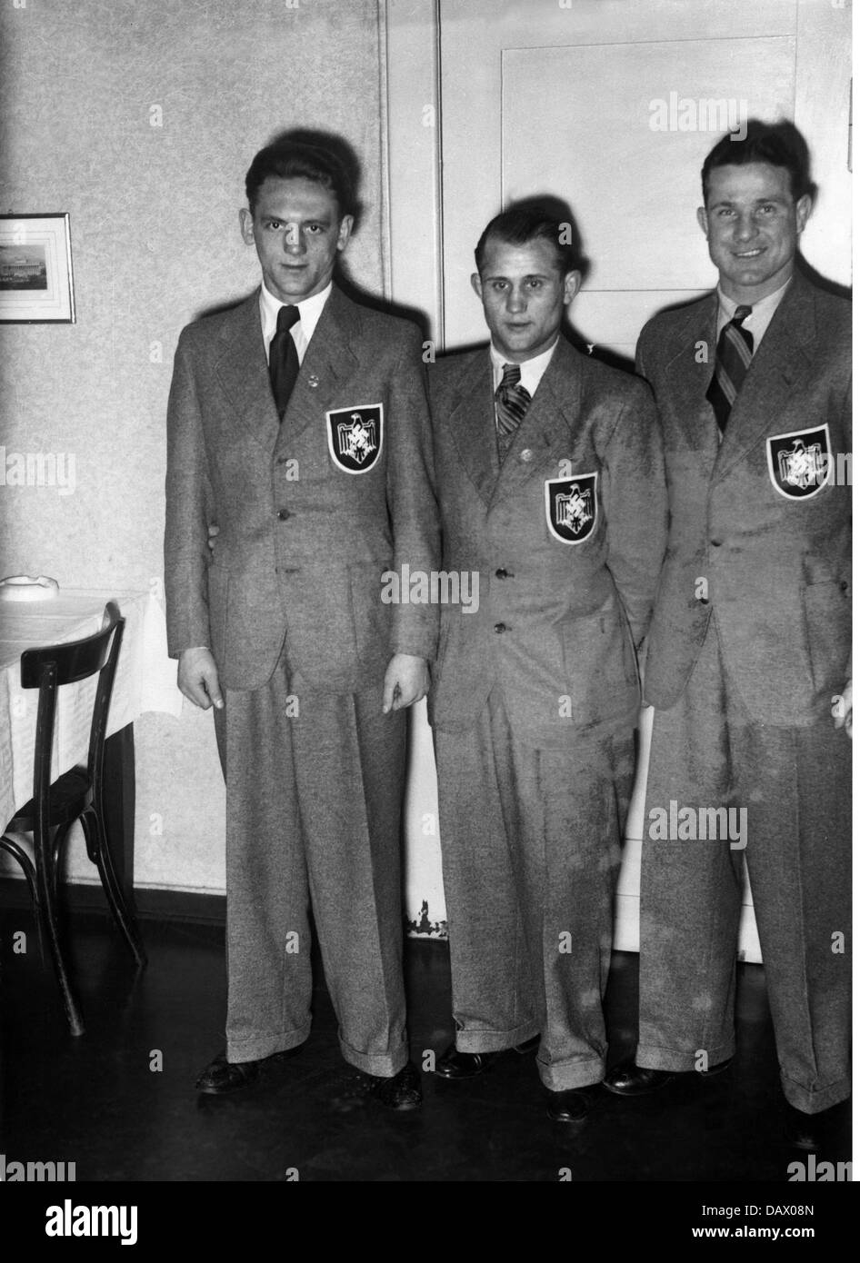National Socialism, organisations, German Reich League for Physical Exercise (Deutscher Reichsbund für Leibesübungen, DRL), boxers in the new uniform dress, 1936, Additional-Rights-Clearences-Not Available Stock Photo