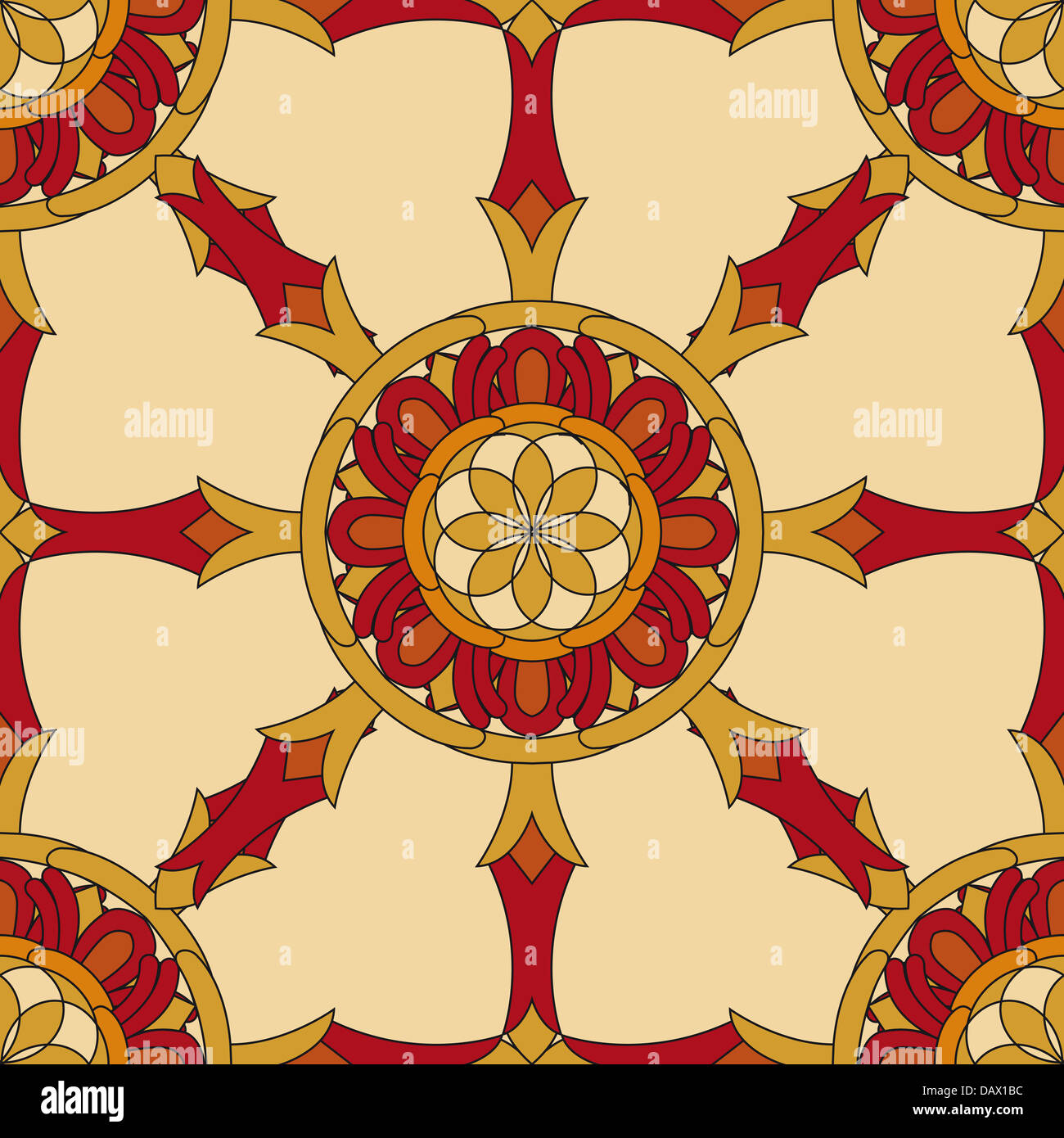 Seamless Vajra Tibetan pattern multicolored Stock Photo